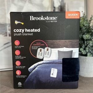Queen Heated Blanket Navy - Brookstone